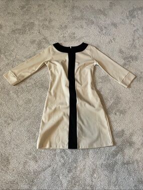 Beige and black dress